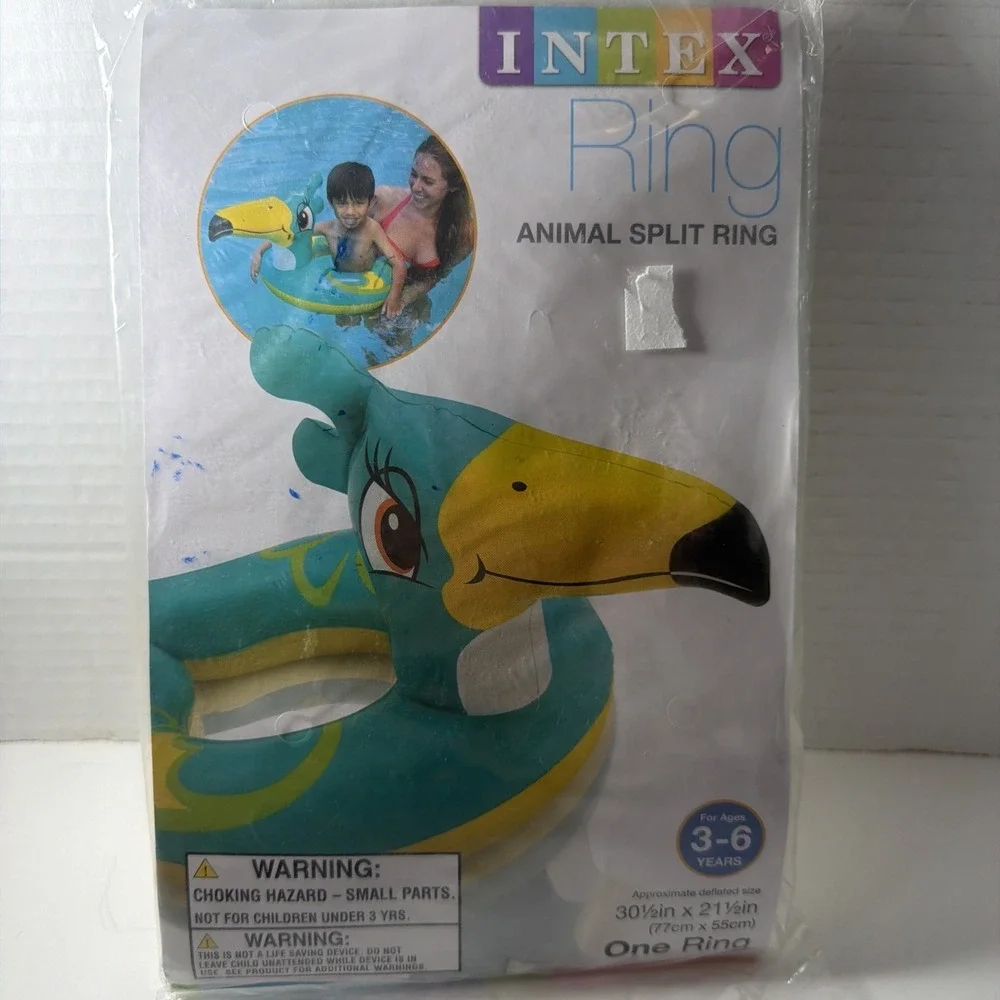 Intex Toucan Animal Split Ring Float Ages 3-6 25x21 Pool Summer Water Toy New